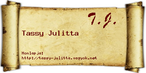 Tassy Julitta névjegykártya